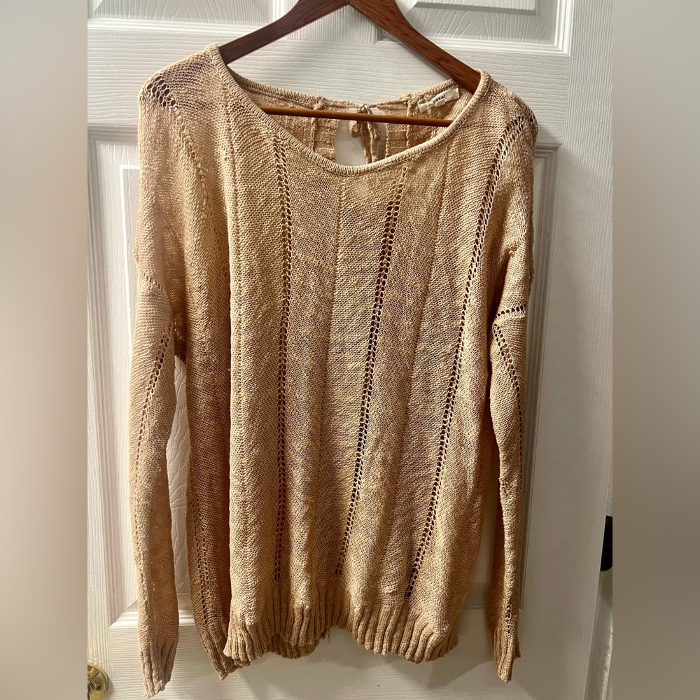 Easel Tan Women's Crew Neck Sweater